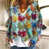 XXS-5XL New Digital Printing Thick Needle Women's Large V-Neck Cardigan Short Long Sleeve Sweater