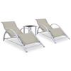 Day and Night - Day and Night Loungers with Table 2 Units Cream-colored Aluminum