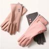 Women's Gloves Velvet Windproof and Cold-proof Cycling Touch Screen Winter Warm Gloves