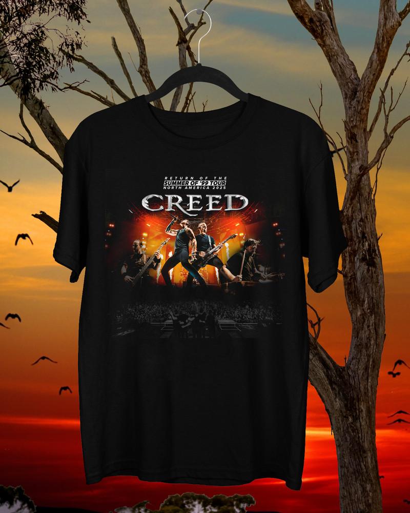 CREED Группа Летний тур '99 2025 Тур Черная Футболка Все Размеры Унисекс Футболка