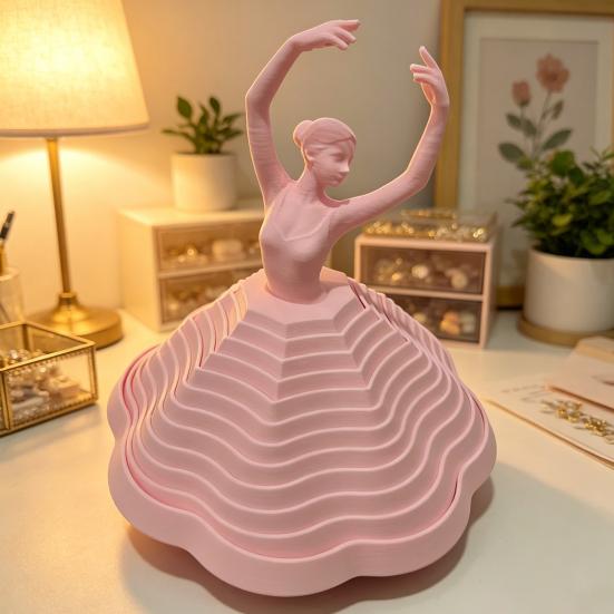 Вращающаяся балерина из 3D-печати, игрушка-антистресс, танцовщица балета, расширяемая сенсорная игрушка, вращающаяся спираль, игрушка для снятия стресса на стол для взрослых