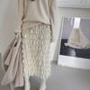 Осень-зима, простая однотонная юбка-трапеция с каскадными оборками, универсальная базовая весенняя выходная юбка, женская юбка