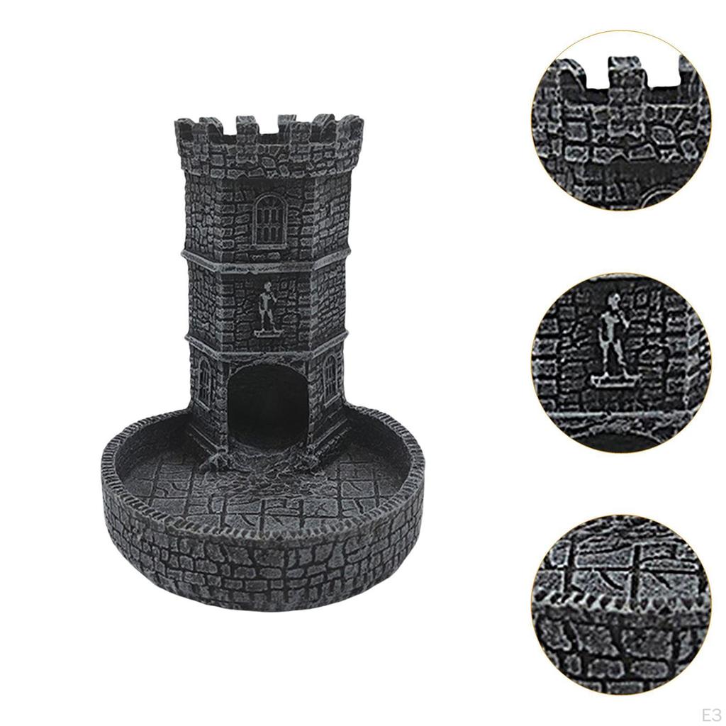 Castle Dice Tower Accessory for Board Games Table Decoration Desktop Ornament Rolling
