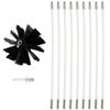 Chimney Reamer with 9 Flexible Rods Flexible Swirl Adjustable Length Flexible Deep Cleaner Multifunctional Cleaning Garbage Cleaning for Kitchen Line