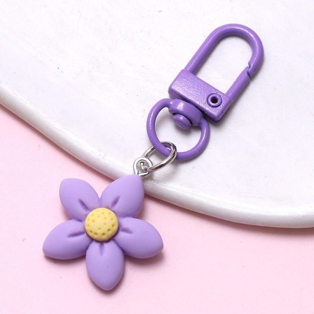 New Resin Flower Keychain Colorful Floral Keychains Bag Pendant Backpack Hanging Decoration