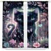2 шт. - Черно-розовые полиэстеровые шторы с котами, шторы с кулиской 42*84, для спальни, гостиной, украшения домашней комнаты
