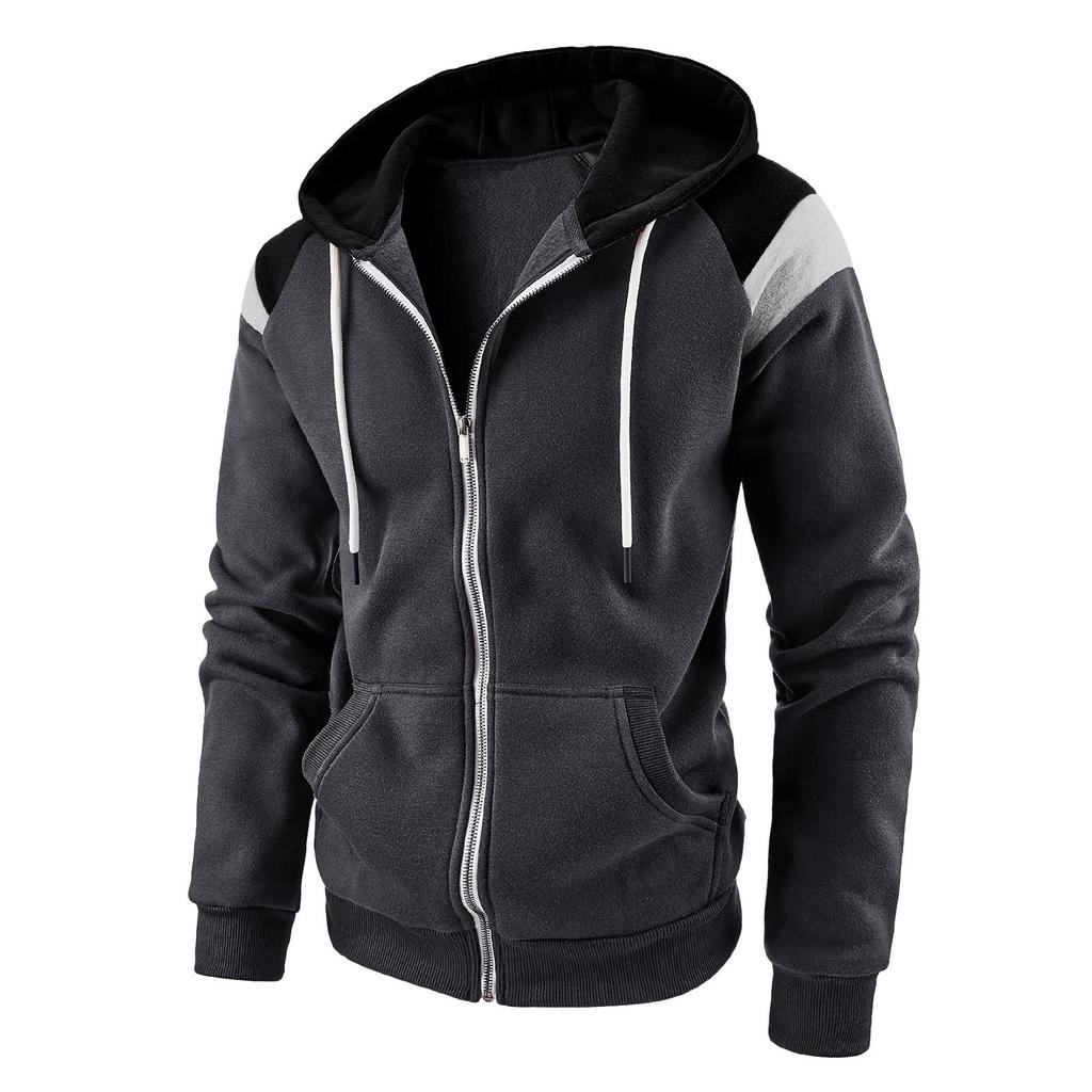 Men's Hoodie Fleece Cool Casual Winter Apparel Hoodies Sweatshirts Casual Sports Cardigan Long Sleeved Zipper Top Men Clothing