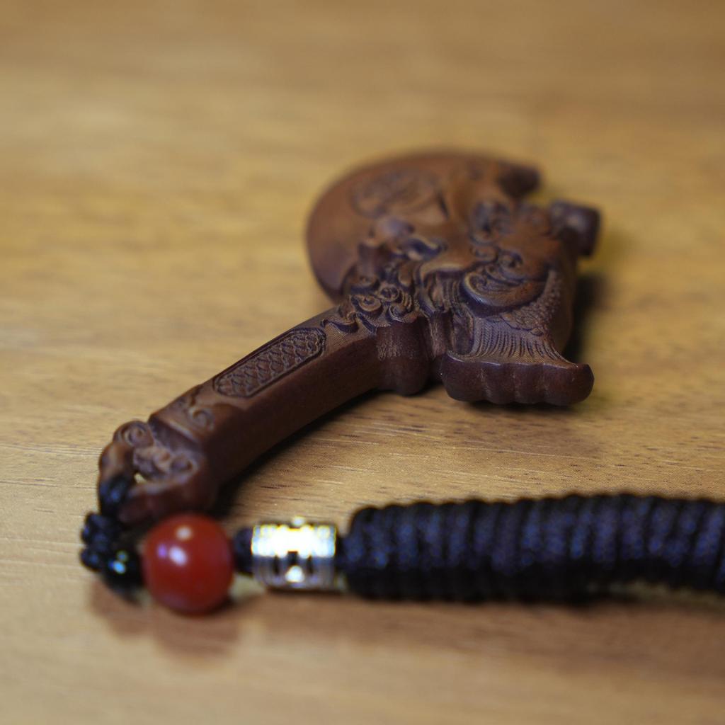 Thunderstruck Jujube Wood Axe Pendant Charm - Handmade Carved Accessory