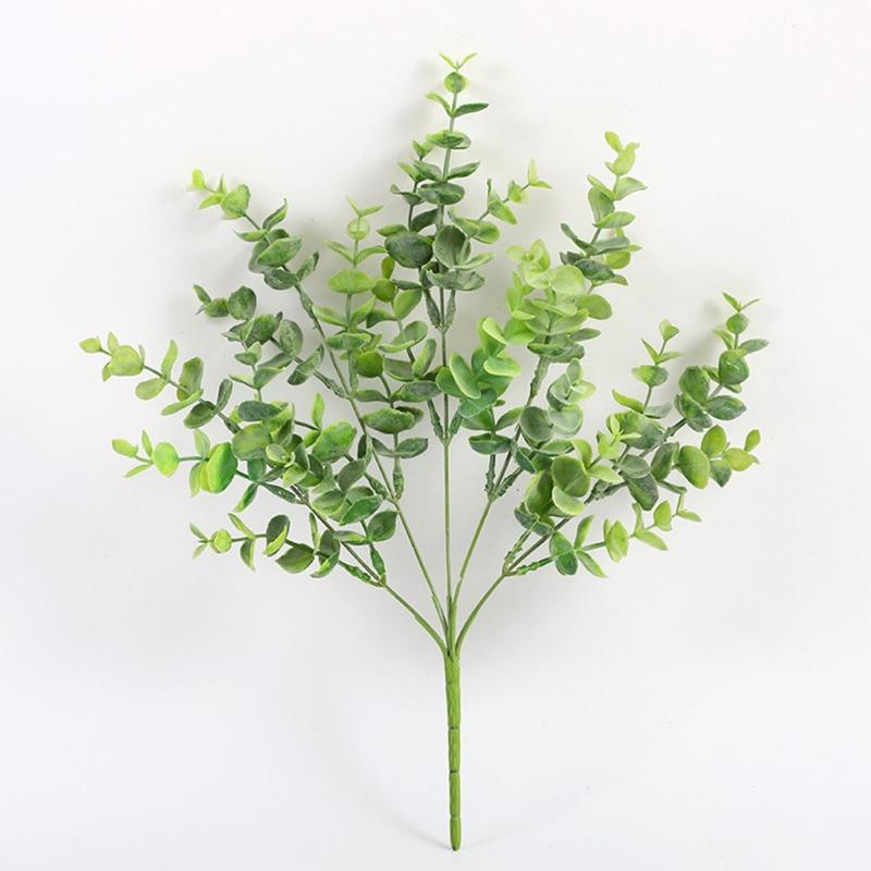3 Bunches Fake Silver Dollar Eucalyptus Branches Artificial Eucalyptus Plant Greenery Wedding Jungle Theme Party Home Decor