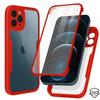 Protective Case - for iPhone - 12 Pro - 360° - Red - Transparent with Red Outline