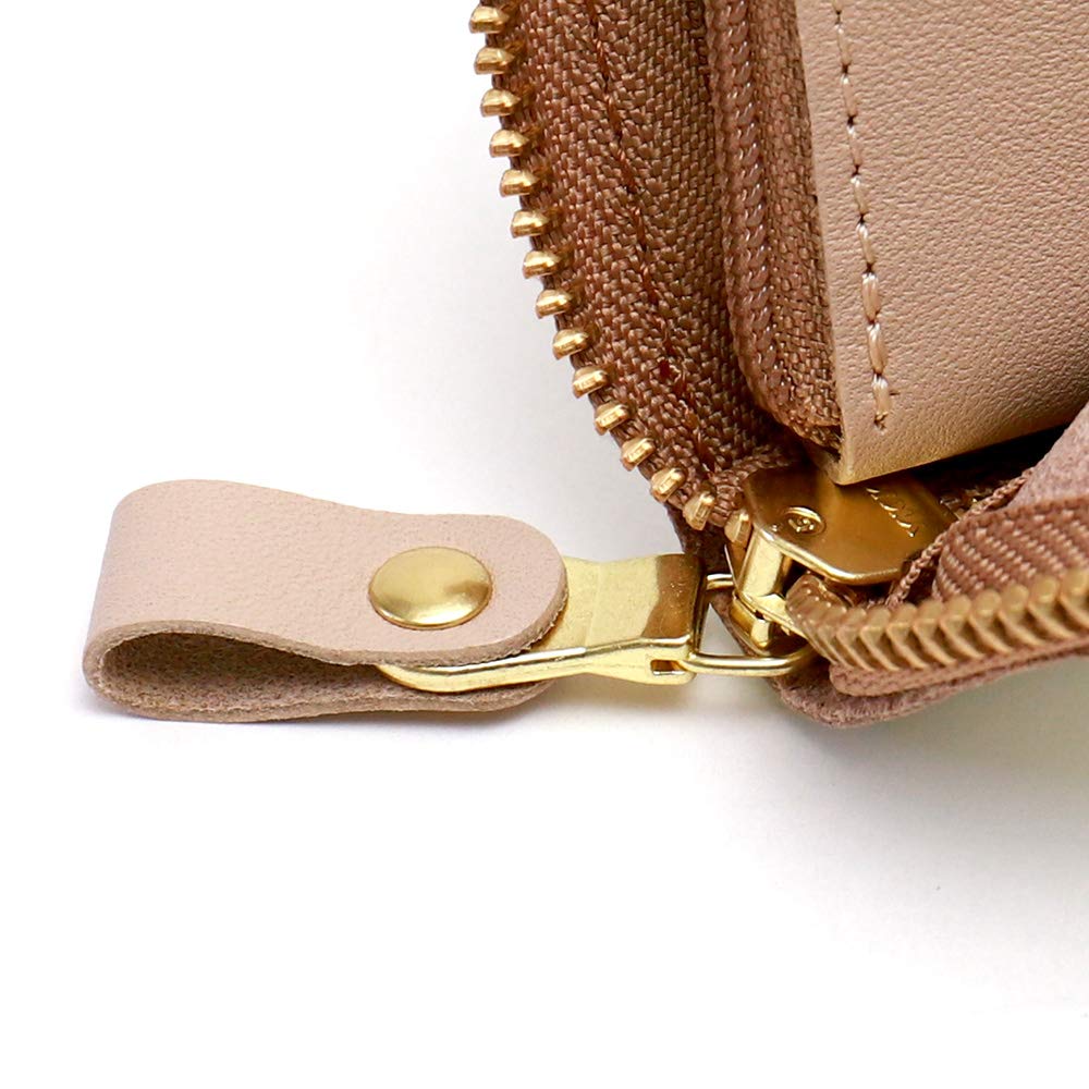 AGILITY affa "Ciel" Компактный кошелек для монет, Мини-кошелек с L-образной молнией, Золотой и Серебряный