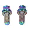 RISK 2Pcs Titanium Alloy Bike Water Bottle Cage Bolts M5x12mm Bicycle Water Bottle Cage Screws with