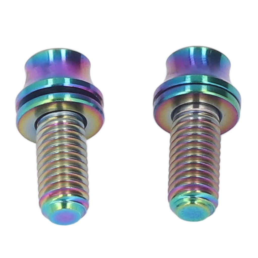 RISK 2Pcs Titanium Alloy Bike Water Bottle Cage Bolts M5x12mm Bicycle Water Bottle Cage Screws with