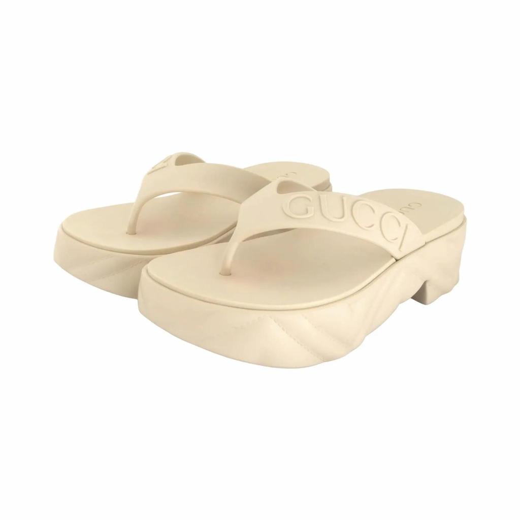 GUCCI Thong Platform Sandal White Women's (Unisex) Flip Flops 746334 JFM00 9022