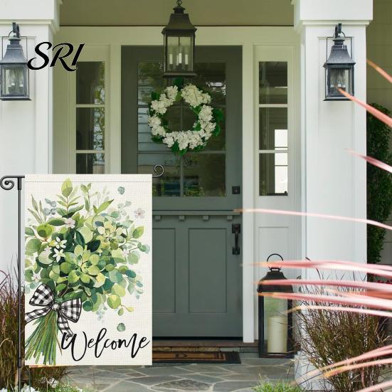 Spring Garden Decor Double-Sided Flag for Porch 12x18 Inch Fade-Resistant Floral Butterfly Welcome Print Decorative Outdoor Yard Patio Mailbox
