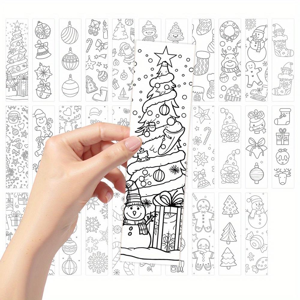 32 шт. Рождественские мультяшные закладки, Минималистичный стиль линейной графики, Уникальные и изысканные DIY декоративные закладки для страниц