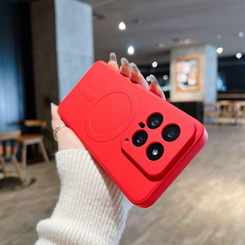 Простой однотонный матовый чехол с магнитной фиксацией Magsafe подходит для мобильного телефона Xiaomi Mi 14, всесторонний 15pro, противоударный, для Xiaomi 13pro