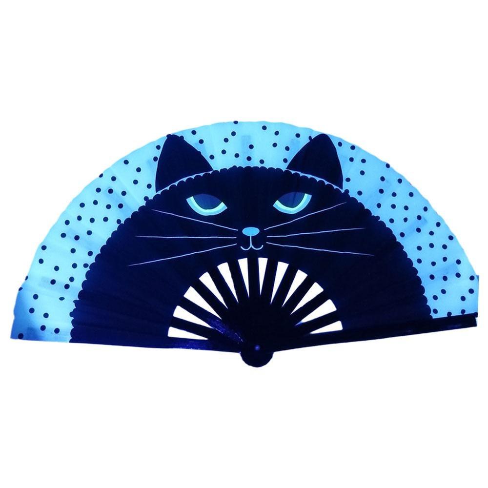 Новый складной бамбуковый веер 33 см, легкий, ручной, лазерные цвета, портативный, ПВХ, щелкающий, для линейных танцев