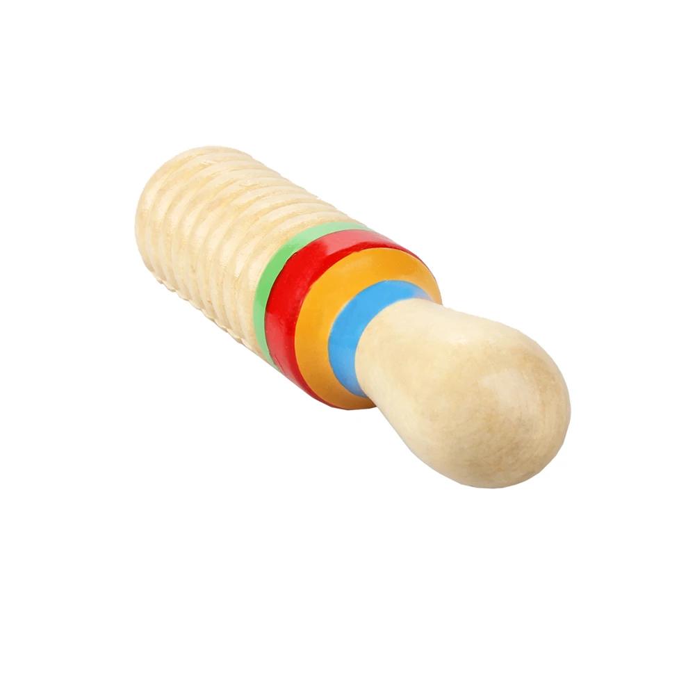 Single Ringing Drum Orff Musical Instruments Wooden Small Single-threaded Ring Percussion Cylinder Kids Gifts Educational Toys