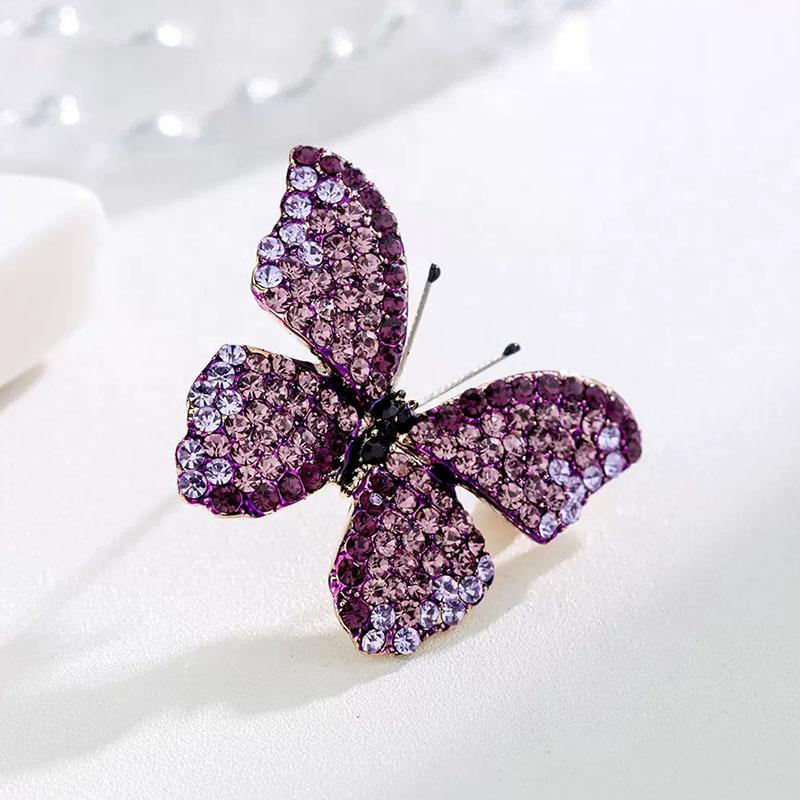 Classic Jewelry Butterfly Brooches Vintage Pins Rhinestone Delicate Brooches for Women Bridal Gift Dress Accessories Elegant Pin
