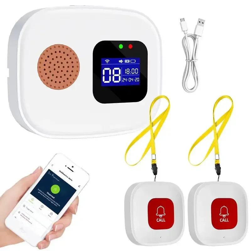 Tuya SOS WiFi Wireless Caregiver Pager Call Button System Emergency Alert Button For Seniors Patient Disabled Elderly Indoor