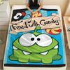1PC Om Nom Stories Print Flannel Blanket, High quality Comfortable for All Seasons, Home Decor, Warmth and Comfort, Perfect for Christmas Gifts100