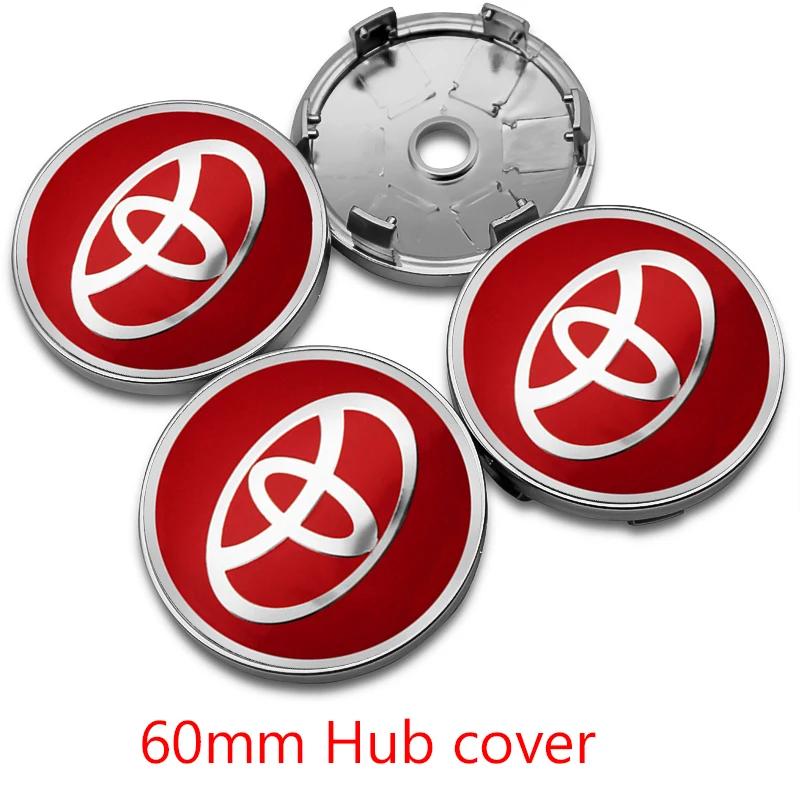 4Pcs 56mm 60mm 62mm 57mm Car Wheel Center Hub Cap Stickers Accessory For Toyota Rav4 Yaris Avensis Corolla Camry crown Rim Cover