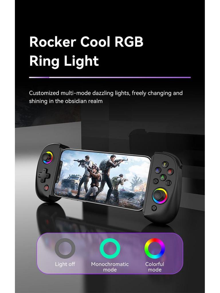 D8 Телескопический Bluetooth игровой контроллер с RGB подсветкой и вибрацией