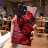 Стеклянный чехол для телефона с узором «Капля воды и роза», подходит для Samsung Galaxy S26 S25 S24 S22 S21 S20 FE/Ultra/Plus, жесткий чехол