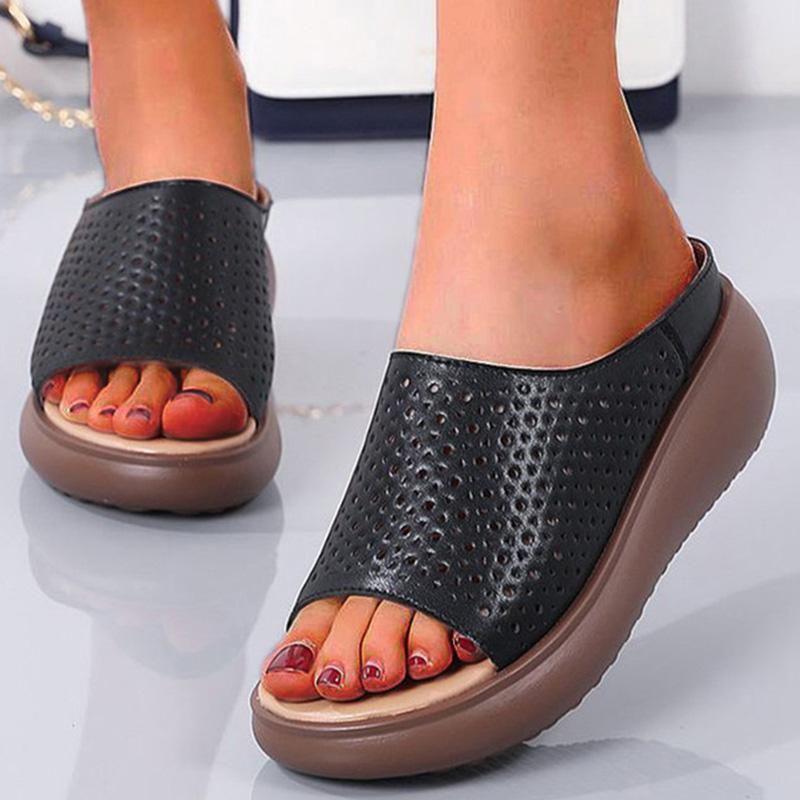 Women Sandals Soft Bottom Wedge Heels Sandals For Summer Shoes Slippers Platform Zapatos Mujeres Elegant Heeled Sandals