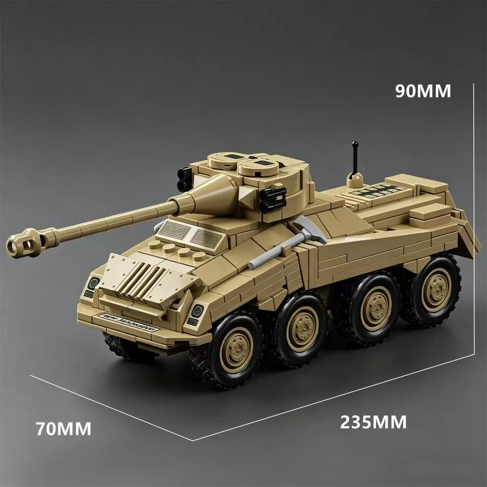 WW2 German Army Heavy Armored Vehicle Model Assembly Military Building Blocks Bricks Educational Toys Boys Childrens Birthday New Year Gifts