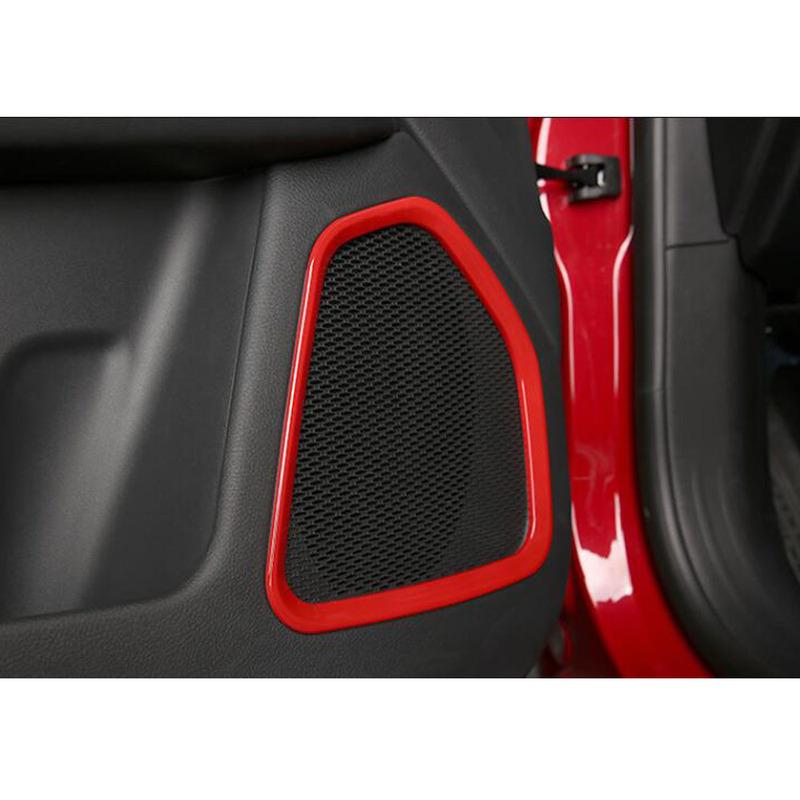 Car Detector Stick ABS For Jeep Compass 2017 2018 ide Door Audio Speak Sound Cover Ring Trim Frame 4pcs