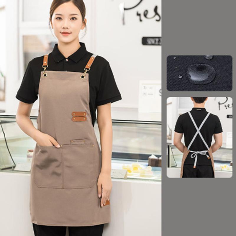Модные унисекс холщовые водонепроницаемые фартуки для приготовления пищи, многофункциональный фартук для шеф-повара, цветочного магазина, супермаркета