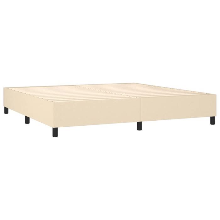 Maison Exclusive - Sommier à lattes de lit avec matelas Crème 200x200 cm Tissu