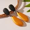 Contrasting Color Faux Wood Oval Water Drop Earrings For Women, Retro Fashion European and American Simple High-end Temperament Earrings
