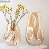 Modern Minimalism Special-shaped Stained Glass Vase Living Room Desktop Flower Arrangement  Nordic Style Home Decor Vases