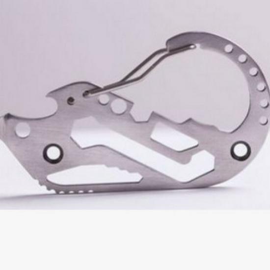 Multifunctional EDC Carabiner Key Holder with Quick-Release Strap and Protector, Stainless Steel Mountaineering Buckle Keychain