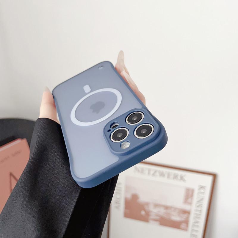 Подходит для iPhone16ProMax Безрамочный Магнитный Чехол для Телефона Apple 15 Оригинальный Матовый 14 Противоударный Защитный Чехол