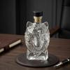 Декантер для виски в виде головы волка, 3D стеклянная бутылка для крепкого алкоголя в форме волка с пробкой, Ручное выдувание, Животный диспенсер для вина для домашнего бара, Подарочная коробка