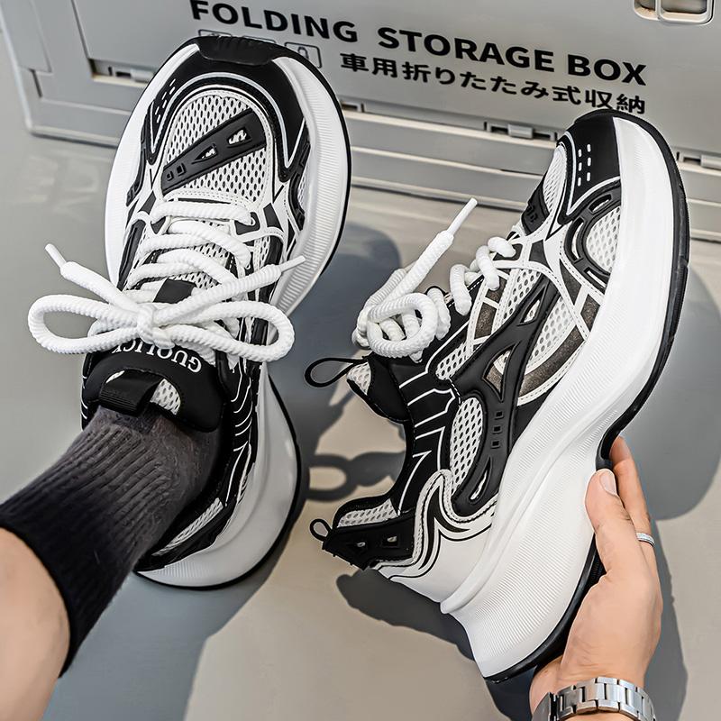 Новая Мода Мужские Четыре Сезона Удобные Ботинки на Толстой Подошве Студенты Мальчики Тренд Мягкая Подошва Дышащие Повседневные Кроссовки для Бега