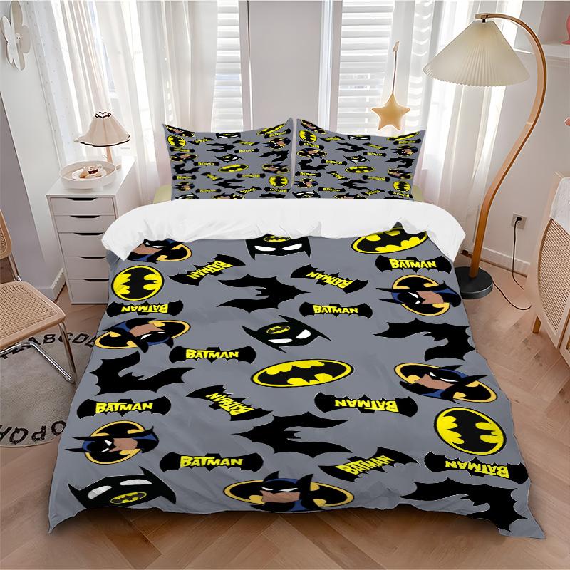 Batman Symbol Collection Print 3Pcs Bedding Setduvet Cover With 2 Bedropillowcase Home Birthday Gift