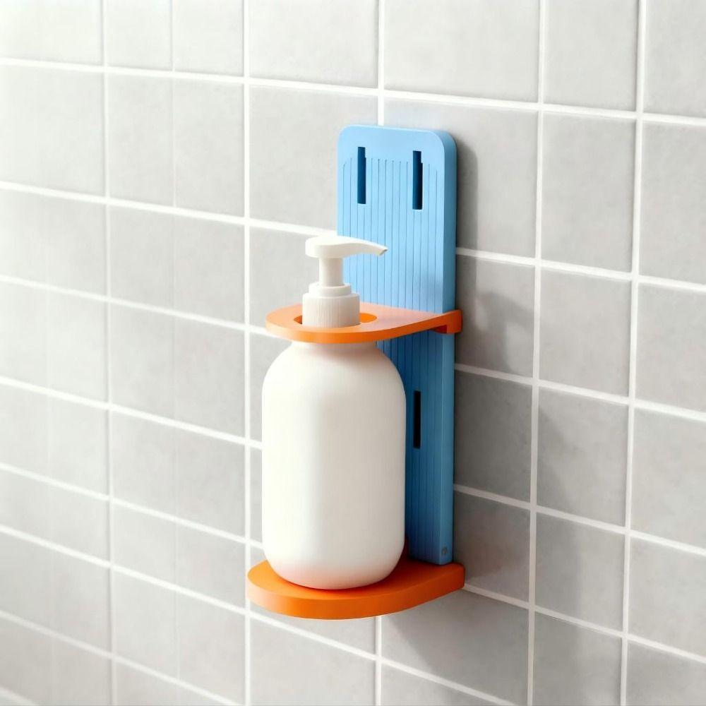 Wall Mounted Shower Rack Foldable Body Wash Storage Rack Portable Shampoo Bottle Holder