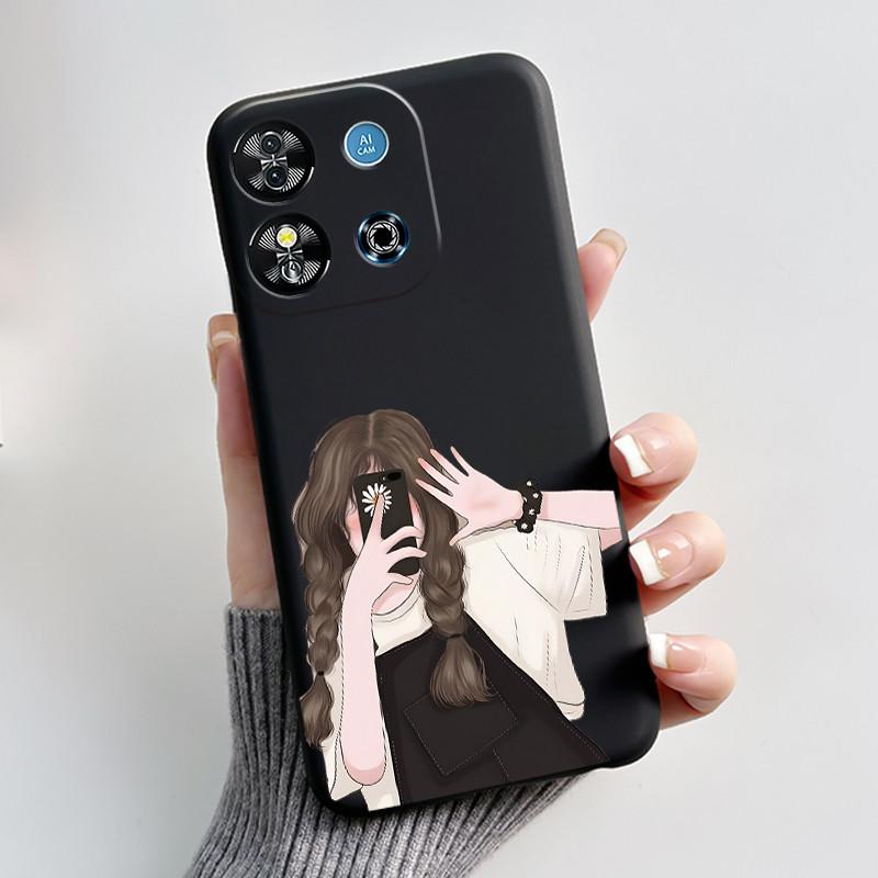 Для Oukitel C57S C57 Pro Plus Ultra Чехол BLU J12 Задняя крышка Милое Сердце Любви Кролик Черный ТПУ Мягкий Силикон Защитный Чехол для Телефона