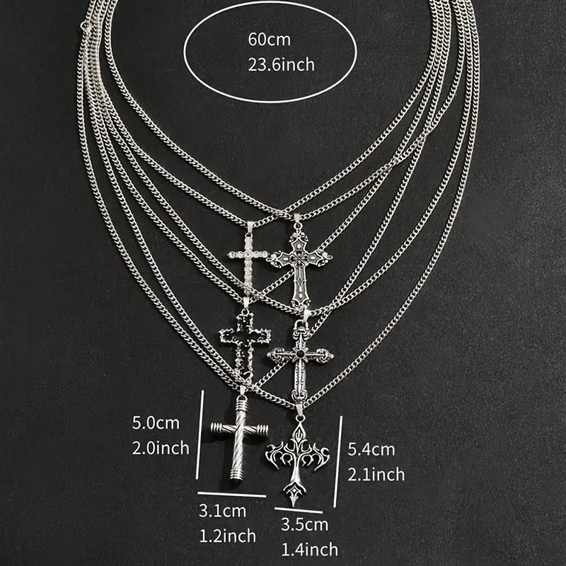 Мода Дня Мёртвых Ст. Набор ожерелий на День Святого Патрика Мужская универсальная многослойная хип-хоп цепочка из нержавеющей стали смешанного стиля на Пасху 6 шт. Аксессуары