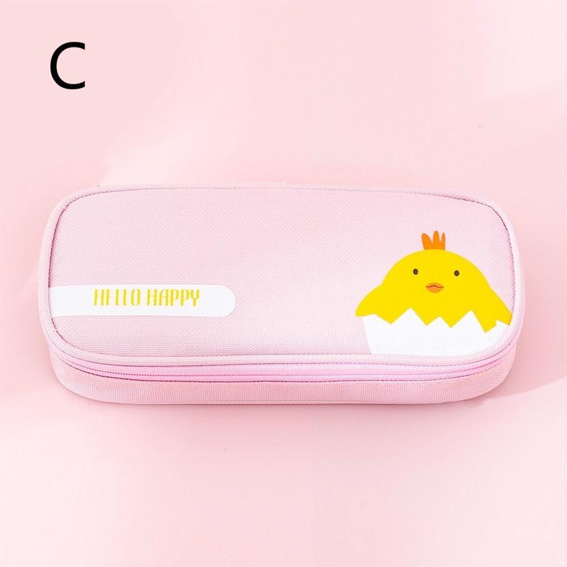Creative Stationery Box Student Cute Simple Bag Zipper Oxford Cloth Cartoon Large Capacity Pencil Case School Supplies