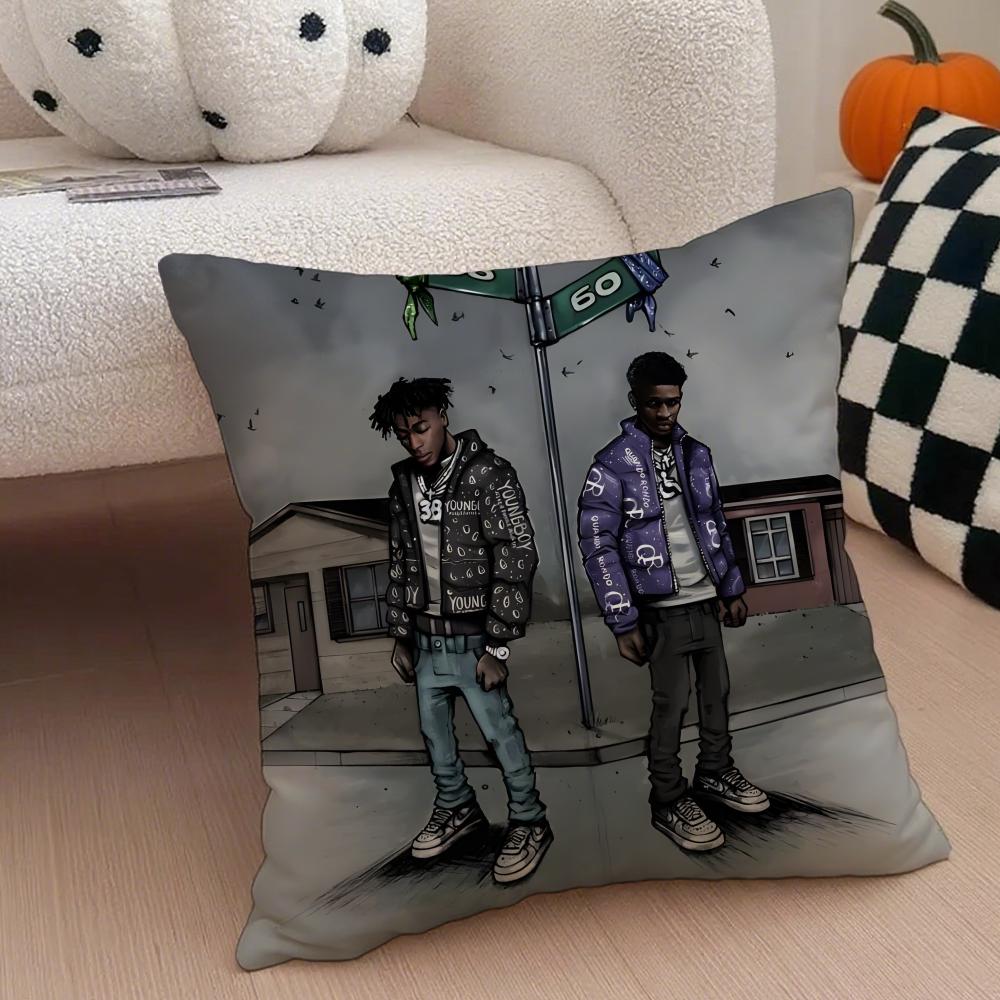 YoungBoy Never Broke Again Cushion Cover Throw Pillow Cover Hidden Button Durable Polyester Chair Cushion