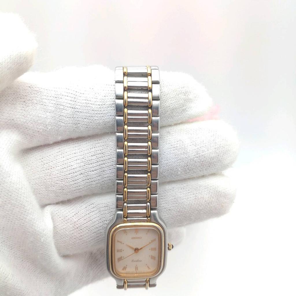 Управление 1201 SEIKO Exceline 1201f 'Рабочее состояние' Квадратный Римский Циферблат Комбинация Кварц Женские Часы Управление
