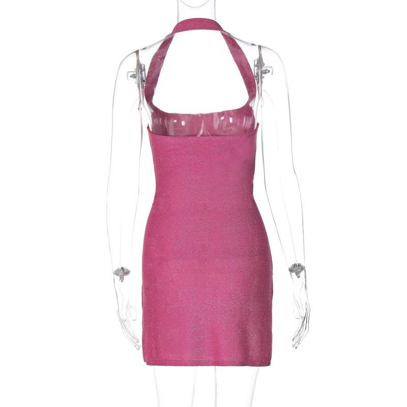 Сексуальное короткое платье в стиле Spice, весеннее женское платье с разрезом на шее и ярким шелковым запахом на ягодицах