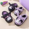 Женские плюшевые зимние тапочки Sanrio Kuromi - Домашние, для общежития, с толстой подошвой, теплые, хлопковые