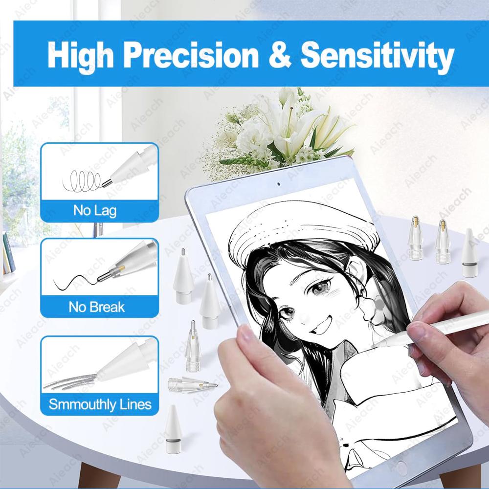 For Apple Pencil 1st 2nd 3rd USB-C Pro Tip For Apple Pencil Pen Nib Double Layer 2B HB 2.0 3.0 Soft Hard iPad Pencil Accessories